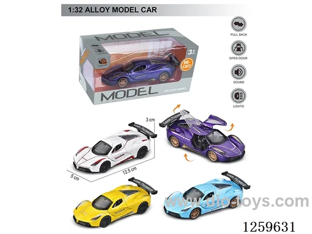 1:32 pull back alloy car 4 colors W L/M included battery