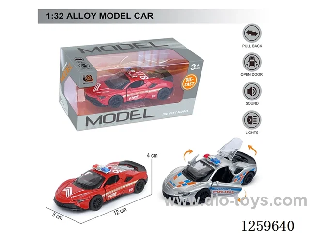 1:32 pull back alloy car 2 colors W L/M included battery