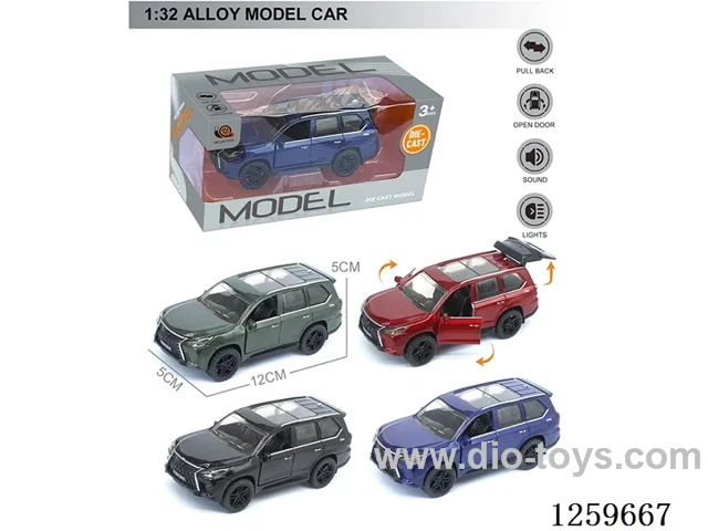 1:32 pull back alloy car 4 colors W L/M included battery