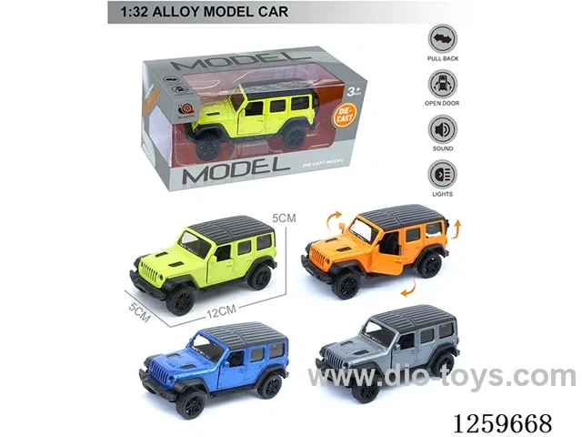 1:32 pull back alloy car 4 colors W L/M included battery