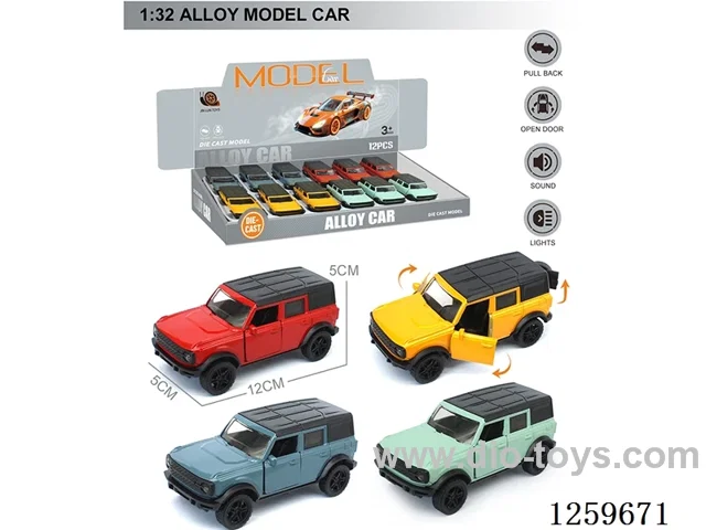 1:32 pull back alloy car 4 colors 12PCS W L/M included battery