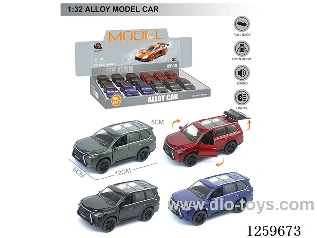 1:32 pull back alloy car 4 colors 12PCS W L/M included battery
