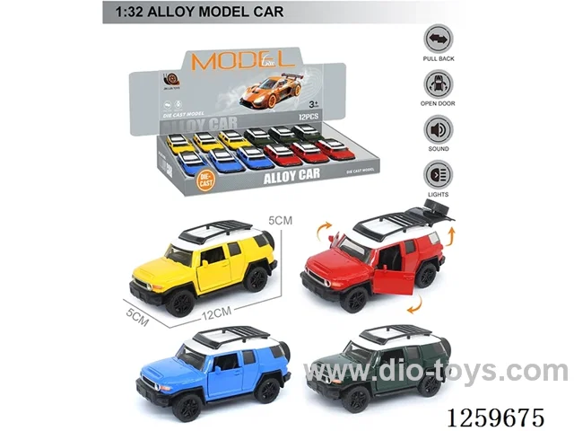 1:32 pull back alloy car 4 colors 12PCS W L/M included battery