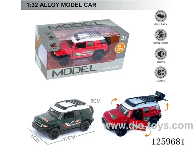 1:32 pull back alloy car 2 colors W L/M included battery