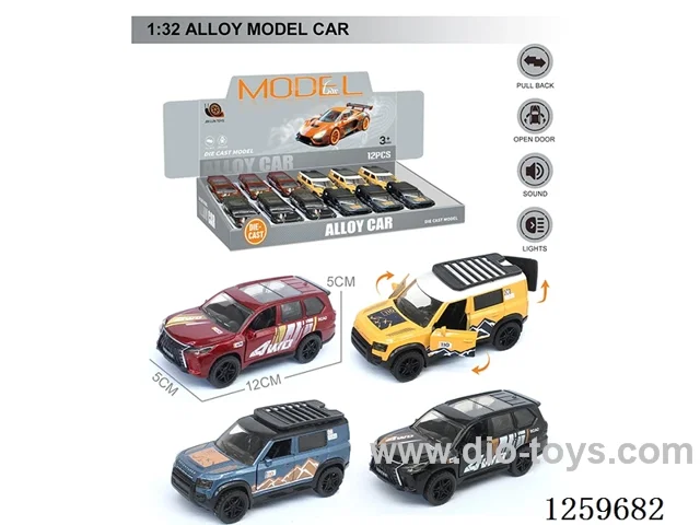 1:32 pull back alloy car 4 colors 12PCS W L/M included battery