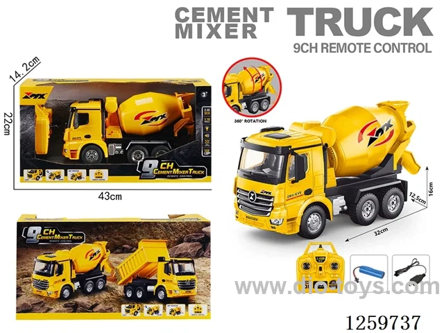 1:18 9ch RC Construction Mixer Truck (2.4G) (included battery)
