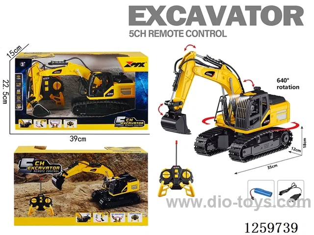 1:18 5ch RC Tracked Construction Excavator (40MHz) included battery