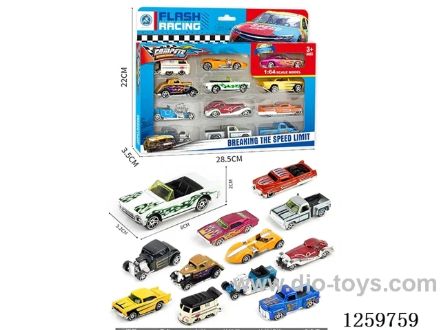 1:64 free wheel alloy car 12PCS