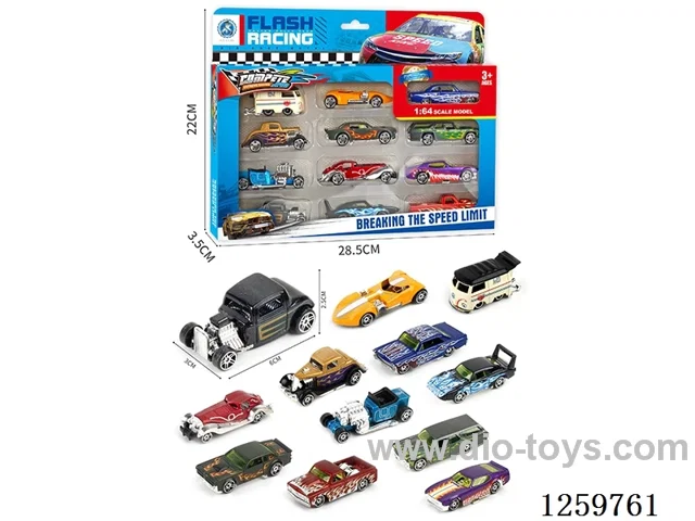 1:64 free wheel alloy car 12PCS