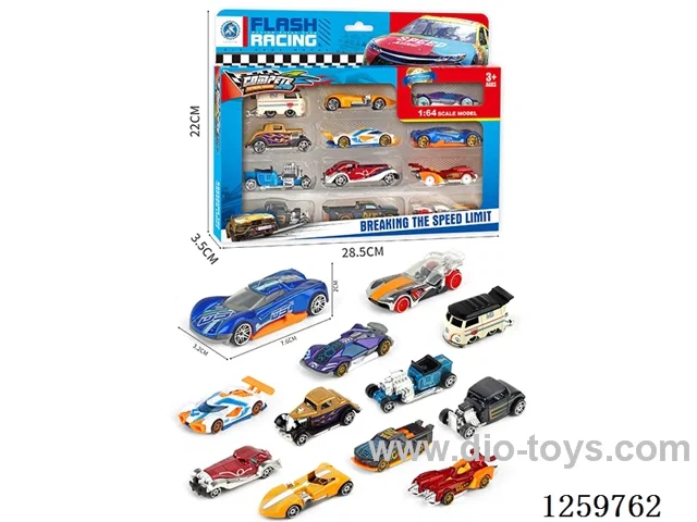 1:64 free wheel alloy car 12PCS