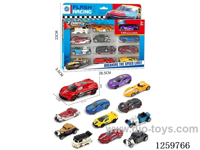 1:64 free wheel alloy car 12PCS