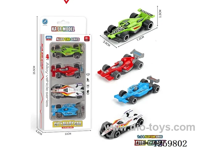 free wheel alloy car 4PCS