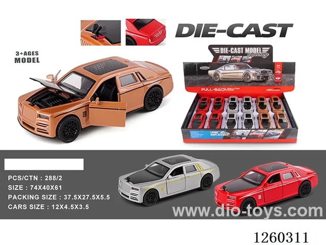 1:32 pull back alloy car 12PCS 3 colors