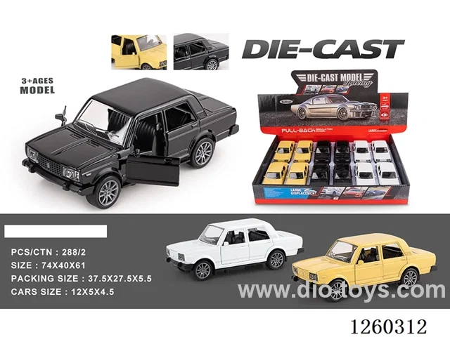 1:32 pull back alloy car 12PCS 3 colors