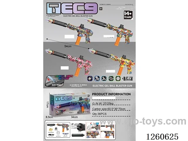 water bullet gun with light/spray/smoke /Manual/Automatic Dual Mode included battery 4 mixed