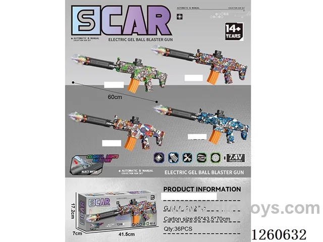 water bullet gun with light/spray/smoke /Manual/Automatic Dual Mode included battery 4 mixed