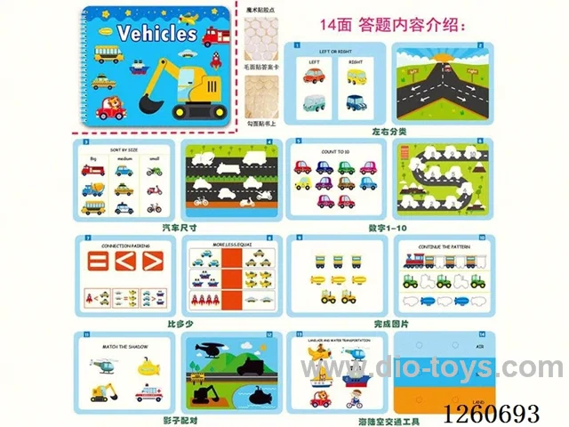 Magic Stickers Early Learning Enlightenment Quiet Book-Transportation
