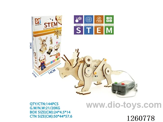 Wooden Wire-Controlled Triceratops