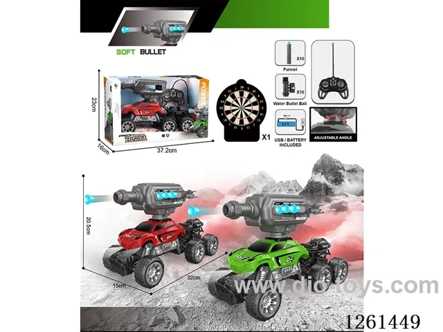 1:16 27MHz 7ch RC car with light/spray/soft bullet included battery 2 colors