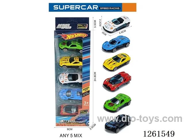 5PCS free wheel alloy car