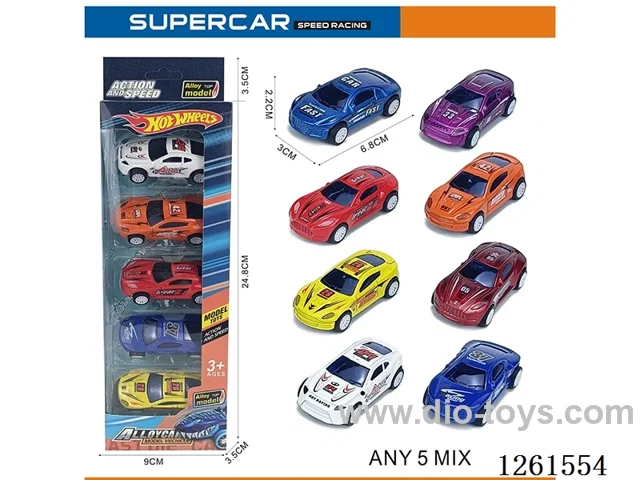 5PCS pull back alloy car