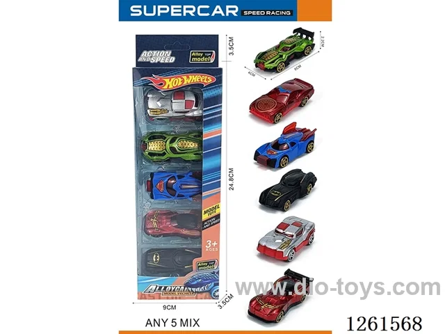 5PCS free wheel alloy car