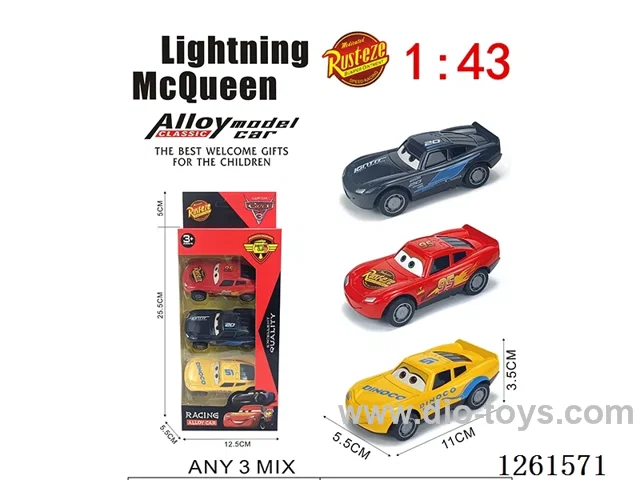 1:43 pull back alloy car 3PCS