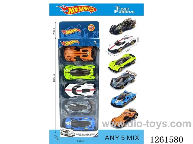 5PCS free wheel alloy car