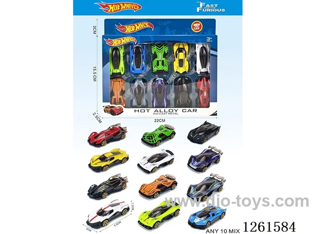 10PCS free wheel alloy car