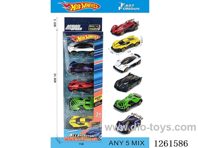 5PCS free wheel alloy car