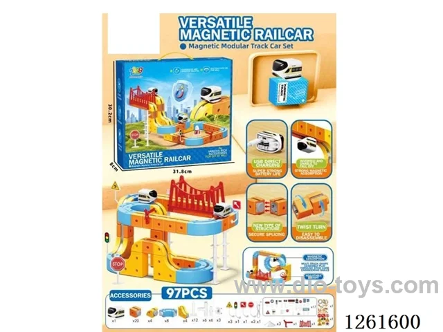 Transformable Magnetic Track Car / 97PCS