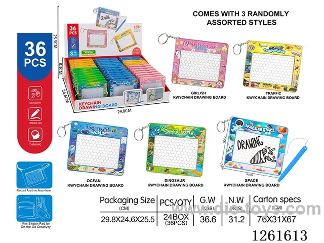 Writing Board Keychains 36PCS