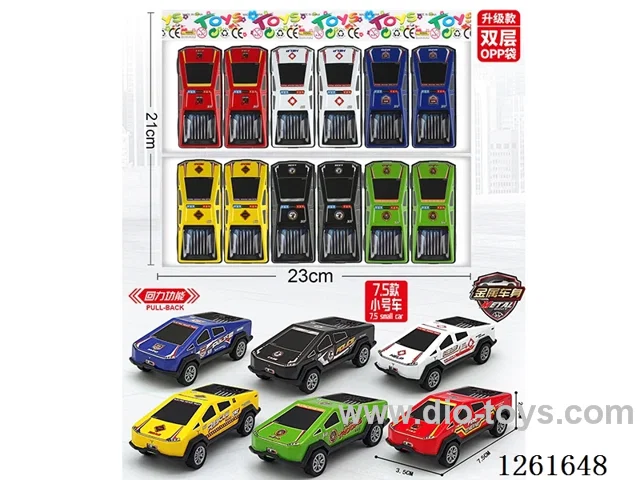 6 types pull back police car (Metal iron shell) 12PCS