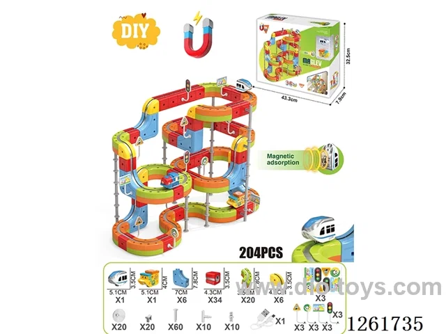 DIY Magnetic Levitation Track (Dual Locomotives)204PCS included battery