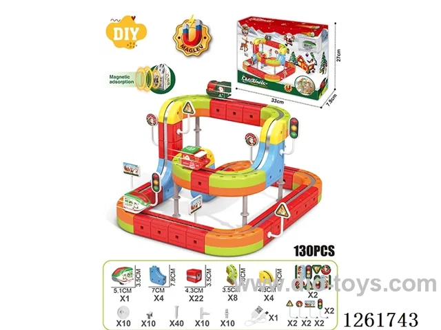 DIY Magnetic Levitation Track (Christmas Edition)130PCS included battery