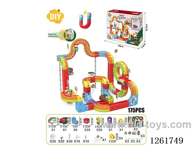 DIY Magnetic Levitation Track (Christmas Edition)(Dual Locomotives)175PCS included battery