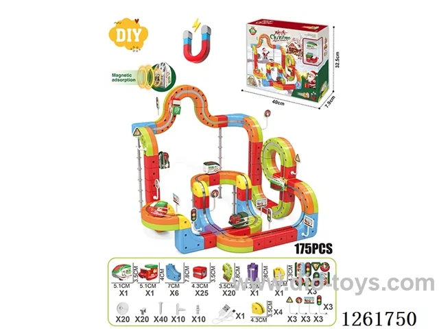 DIY Magnetic Levitation Track (Christmas Edition)(Dual Locomotives)175PCS included battery