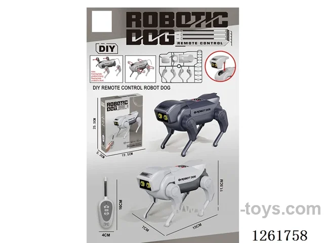 DIY RC robot dog (no spray) (main body 2*AA battery not included, remote controller 2*AG13 battery included)