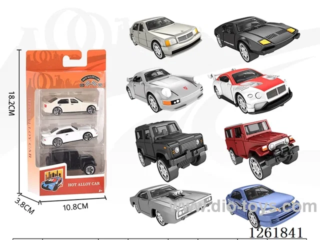 1:64 free wheel alloy car 3PCS