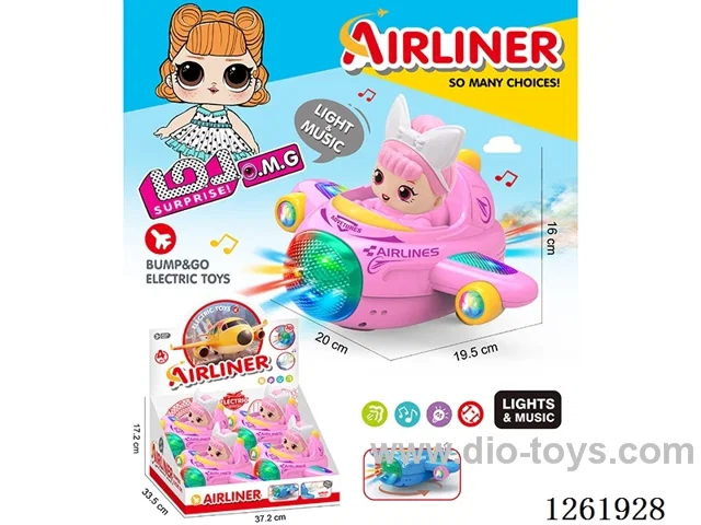 B/O universal airplane 4PCS W L/M not included battery
