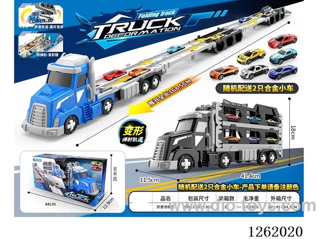 Transforming Folding American Truck + Metal Car x2