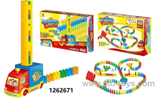 Electric domino car + slingshot set in color box