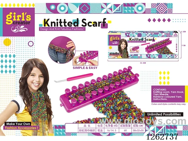 Rainbow Scarf Knitting