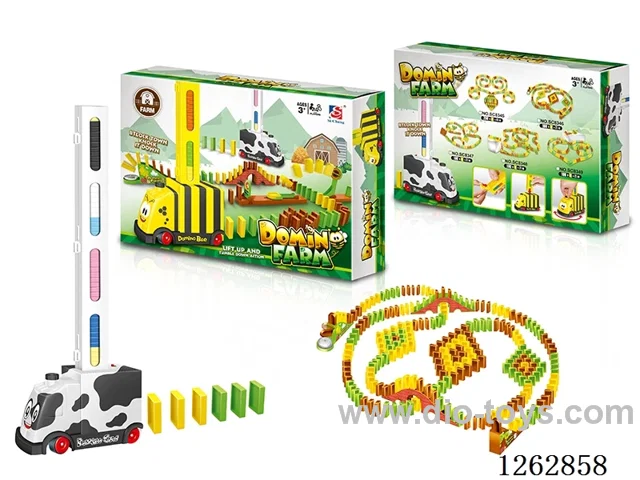 Electric Domino Cow Cart + Arch Bridge Set 100PCS