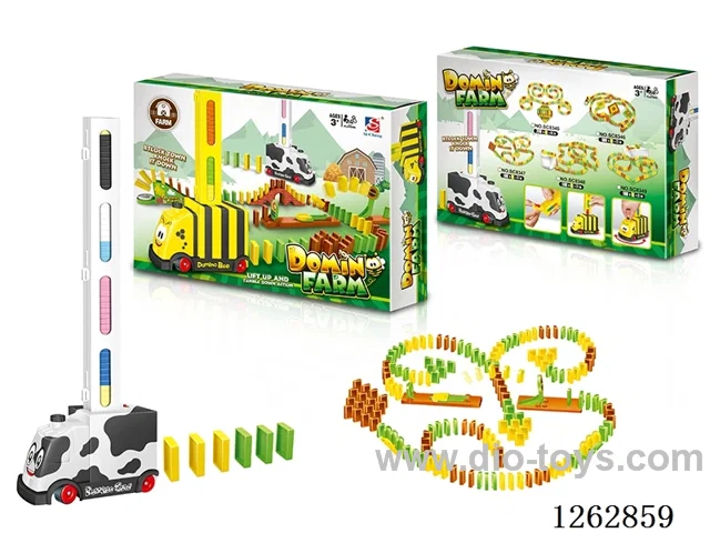 Electric Domino Cow Cart + Slingshot Set 100PCS