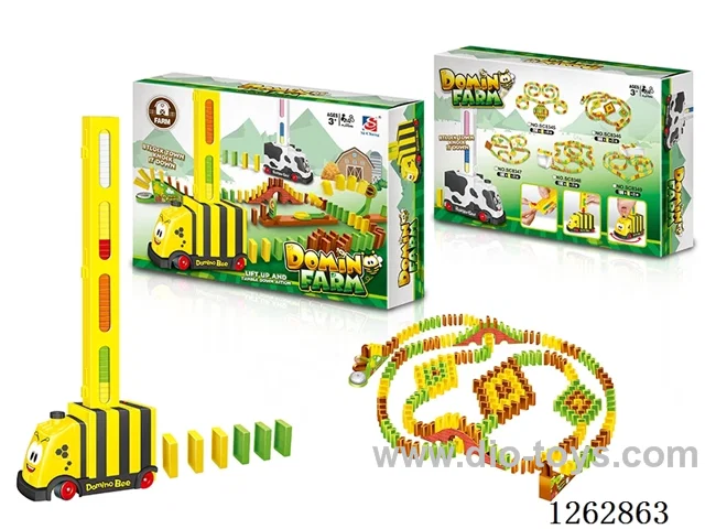 Electric Domino Bee Car + Arch Bridge Set 100PCS