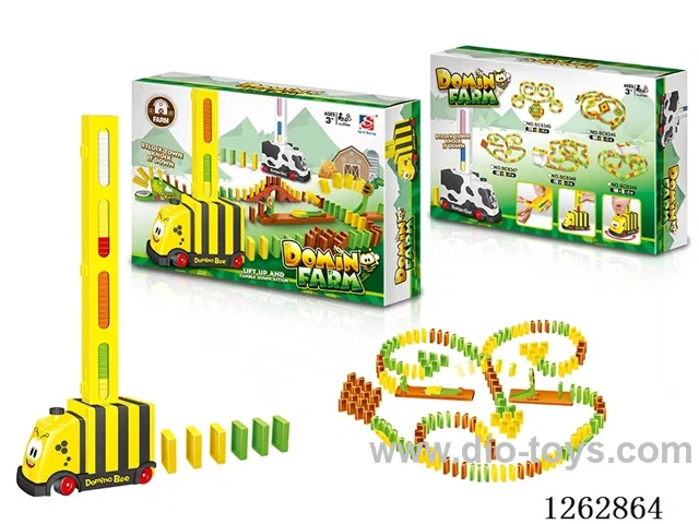 Electric Domino Bee Car + Slingshot Set 100PCS