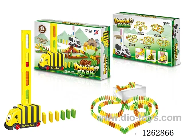 Electric Domino Bee Car + Elevator Set 100PCS