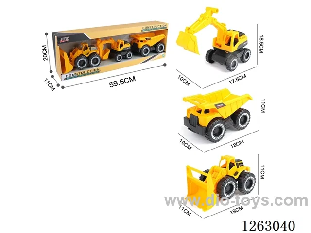 3PCS inertia engineering vehicle (bulldozer, digger, earth-moving)