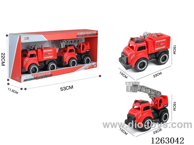 2PCS Inertia fire truck (sprinkler, ladder)